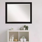 Miroir mural de salle de bain encadré Avon Noir - Amanti Art