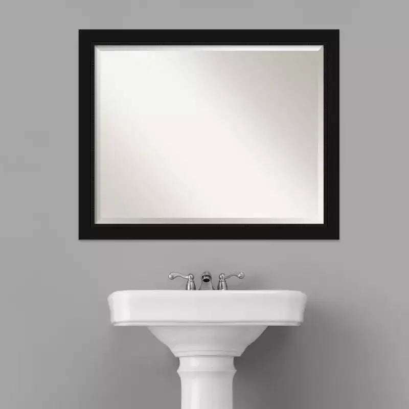Miroir mural de salle de bain encadré Avon Noir - Amanti Art
