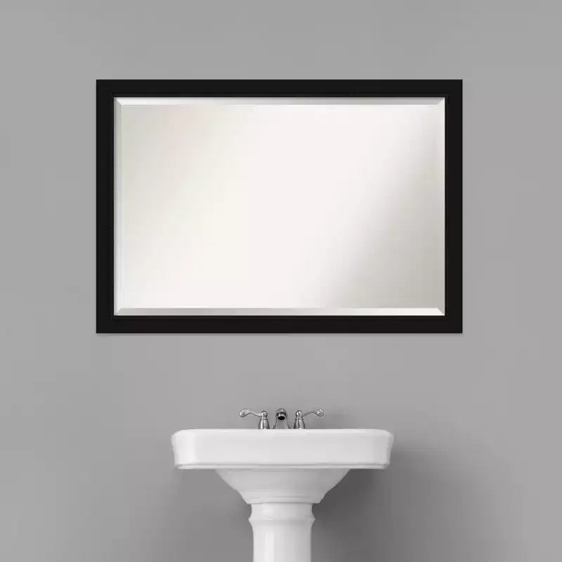 Miroir mural de salle de bain encadré Avon Noir - Amanti Art