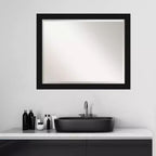 Miroir mural de salle de bain encadré Avon Noir - Amanti Art