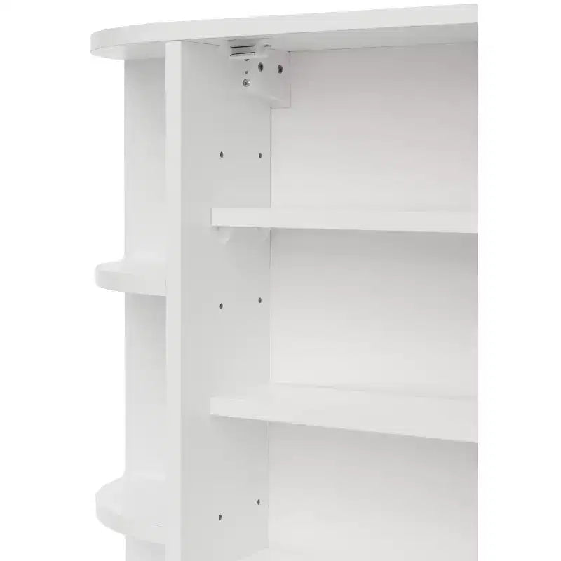 Armoire de rangement murale de salle de bain Basicwise, entièrement assemblée et prête à être installée, meuble-lavabo miroir avec étagères ouvertes
