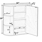 Armoire de rangement murale de salle de bain Basicwise, entièrement assemblée et prête à être installée, meuble-lavabo miroir avec étagères ouvertes