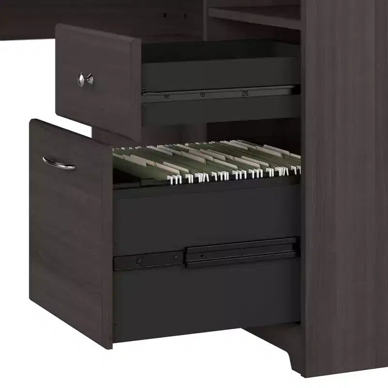 Bureau d'ordinateur d'angle 60W Cabot avec huche - Bush Furniture