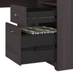 Bureau d'ordinateur d'angle 60W Cabot avec huche - Bush Furniture