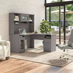 Bureau d'ordinateur d'angle 60W Cabot avec huche - Bush Furniture