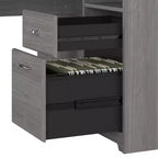 Bureau d'ordinateur d'angle 60W Cabot avec huche - Bush Furniture