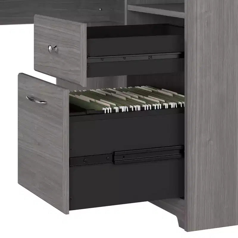 Bureau d'ordinateur d'angle 60W Cabot avec huche - Bush Furniture