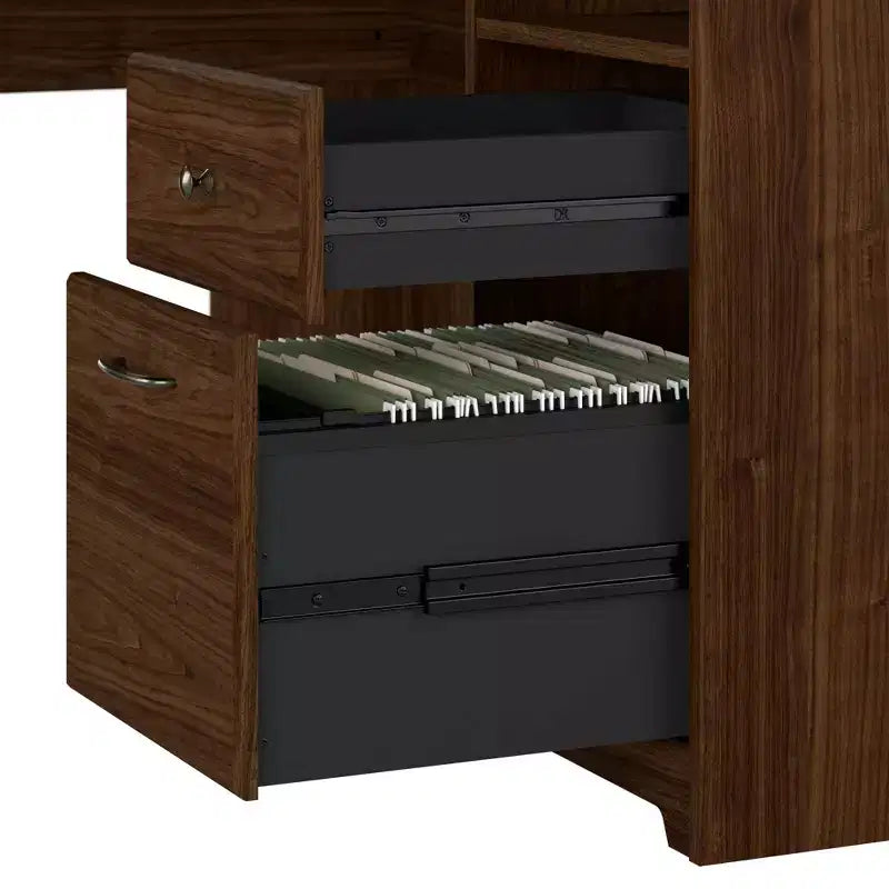 Bureau d'ordinateur d'angle 60W Cabot avec huche - Bush Furniture