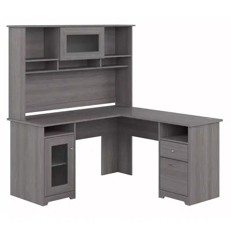 Bureau d'ordinateur d'angle 60W Cabot avec huche - Bush Furniture