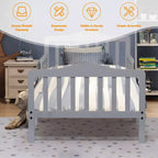 Lit pour enfant Costway en bois avec barrières de sécurité, coloris noir/marron/gris/blanc