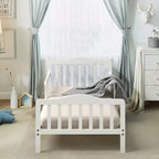 Lit pour enfant Costway en bois avec barrières de sécurité, coloris noir/marron/gris/blanc