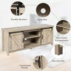 Meuble TV Costway – Meuble console avec porte coulissante type grange pour téléviseurs jusqu'à 60 po