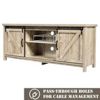 Meuble TV Costway – Meuble console avec porte coulissante type grange pour téléviseurs jusqu'à 60 po