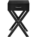 Costway Nightstand x-Shape Drawer Accent Side End Table Modern Home Furniture Black