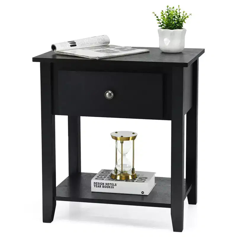 Costway Table de chevet Table d'appoint Canapé Table d'extrémité Table d'appoint Blanc