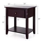 Costway Table de chevet Table d'appoint Canapé Table d'extrémité Table d'appoint Blanc
