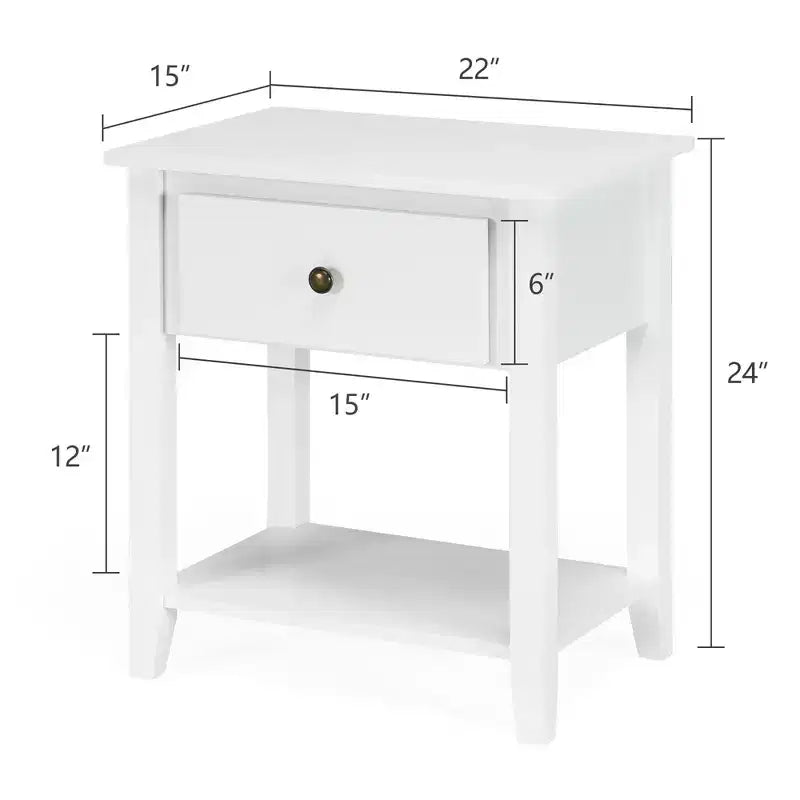 Costway Table de chevet Table d'appoint Canapé Table d'extrémité Table d'appoint Blanc