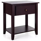 Costway Table de chevet Table d'appoint Canapé Table d'extrémité Table d'appoint Blanc