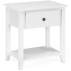 Costway Table de chevet Table d'appoint Canapé Table d'extrémité Table d'appoint Blanc