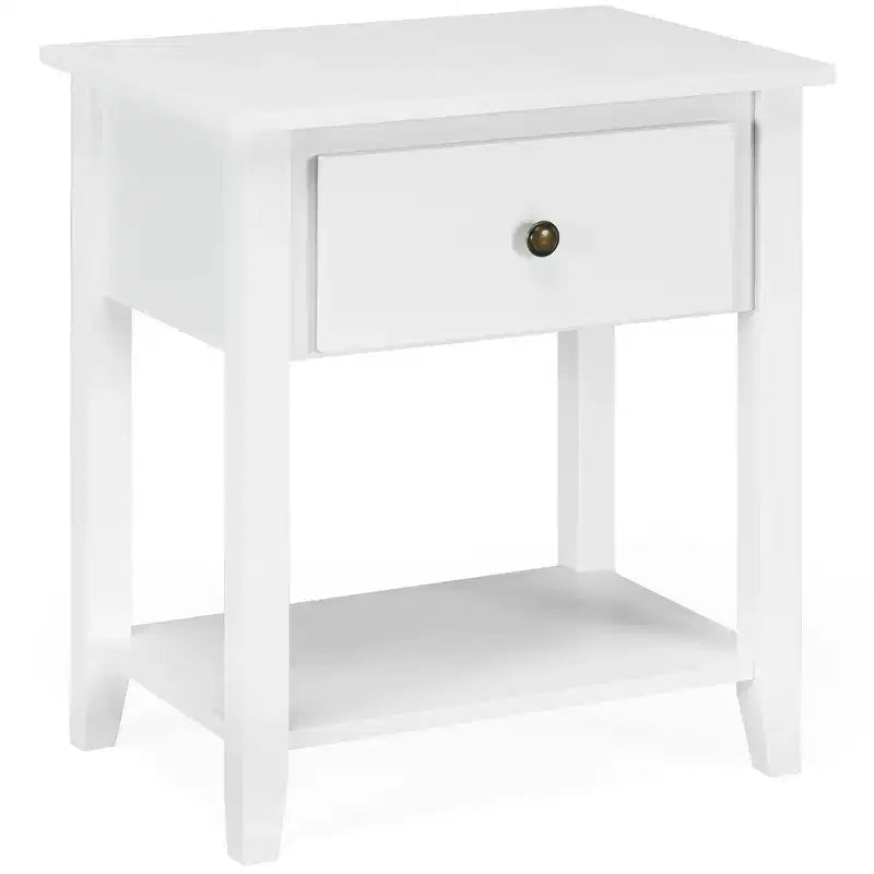 Costway Table de chevet Table d'appoint Canapé Table d'extrémité Table d'appoint Blanc