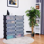 Costway Armoire de rangement portable 12 cases pour chaussures, étagère, meuble, organisateur de placard, mobilier de maison