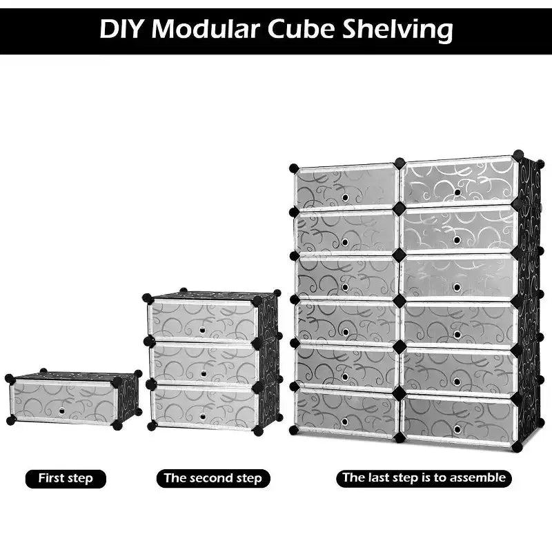 Costway Armoire de rangement portable 12 cases pour chaussures, étagère, meuble, organisateur de placard, mobilier de maison