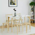 Costway Lot de 4 Tabourets Empilables 45 cm Chaises de Salle à Manger Rondes sans Dossier en Bois Décoration Maison