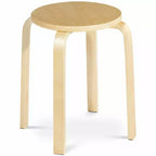 Costway Lot de 4 Tabourets Empilables 45 cm Chaises de Salle à Manger Rondes sans Dossier en Bois Décoration Maison