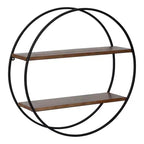 24 Diameter Sequoia Wood and Metal Round Wall Shelf - Kate & Laurel All Things Decor