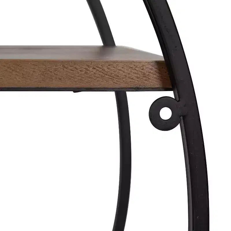Étagère murale ronde 24 po en bois de séquoia et métal – Kate & Laurel All Things Decor