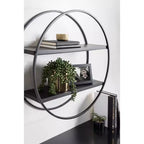 Étagère murale ronde 24 po en bois de séquoia et métal – Kate & Laurel All Things Decor