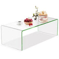 Costway Tempered Glass Coffee Table Accent Cocktail Side Table Living Room Furniture