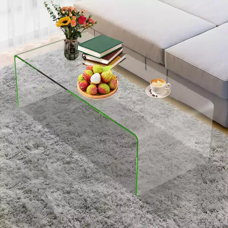 Costway Table Basse en Verre Trempé Table d'Appoint de Cocktail Meuble de Salon