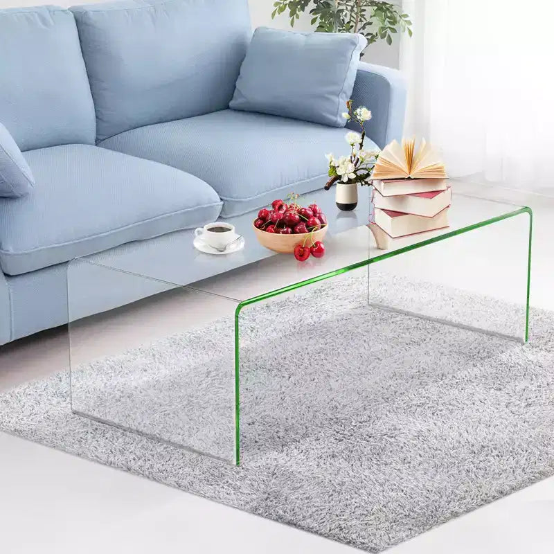 Costway Table Basse en Verre Trempé Table d'Appoint de Cocktail Meuble de Salon