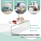 Costway Table Basse en Verre Trempé Table d'Appoint de Cocktail Meuble de Salon
