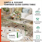 Costway Table Basse en Verre Trempé Table d'Appoint de Cocktail Meuble de Salon