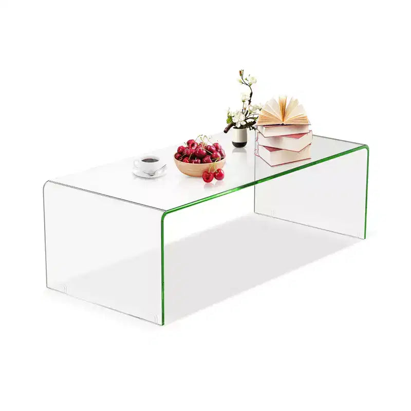 Costway Table Basse en Verre Trempé Table d'Appoint de Cocktail Meuble de Salon