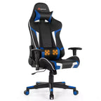 Chaise de Massage et de Gaming Inclinable et Pivotante Costway avec Soutien Lombaire Blanche\Bleue\Grise\Rouge