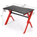 Bureau de jeu Costway avec rangement pour manettes et casque, tapis de souris et porte-gobelet