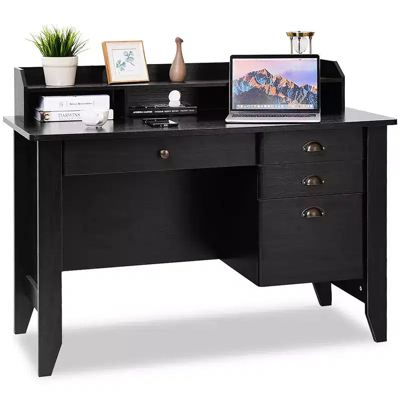 Costway Bureau Informatique PC Portable Table d'Écriture Poste de Travail Meuble d'Étude pour Étudiant