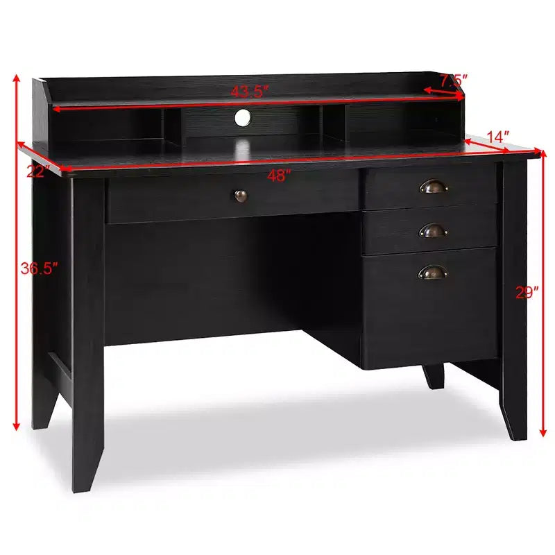 Costway Bureau Informatique PC Portable Table d'Écriture Poste de Travail Meuble d'Étude pour Étudiant
