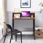 Costway Bureau informatique à 2 niveaux, table d'ordinateur portable, bureau d'étude, poste de travail pour bureau à domicile