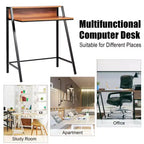 Costway Bureau informatique à 2 niveaux, table d'ordinateur portable, bureau d'étude, poste de travail pour bureau à domicile