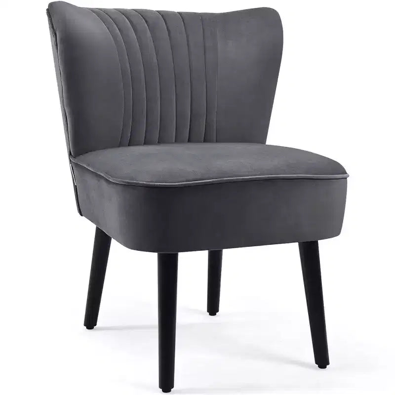 Costway Lot de 2 chaises d'appoint sans accoudoirs, chaise de loisirs rembourrée, fauteuil simple, turquoise/gris pierre/gris foncé