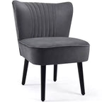 Costway Lot de 2 chaises d'appoint sans accoudoirs, chaise de loisirs rembourrée, fauteuil simple, turquoise/gris pierre/gris foncé
