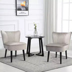 Costway Lot de 2 chaises d'appoint sans accoudoirs, chaise de loisirs rembourrée, fauteuil simple, turquoise/gris pierre/gris foncé