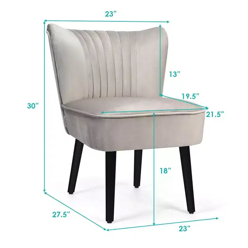 Costway Lot de 2 chaises d'appoint sans accoudoirs, chaise de loisirs rembourrée, fauteuil simple, turquoise/gris pierre/gris foncé