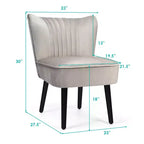 Costway Lot de 2 chaises d'appoint sans accoudoirs, chaise de loisirs rembourrée, fauteuil simple, turquoise/gris pierre/gris foncé