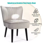 Costway Lot de 2 chaises d'appoint sans accoudoirs, chaise de loisirs rembourrée, fauteuil simple, turquoise/gris pierre/gris foncé