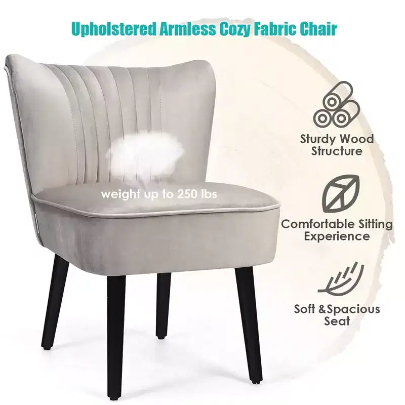 Costway Lot de 2 chaises d'appoint sans accoudoirs, chaise de loisirs rembourrée, fauteuil simple, turquoise/gris pierre/gris foncé